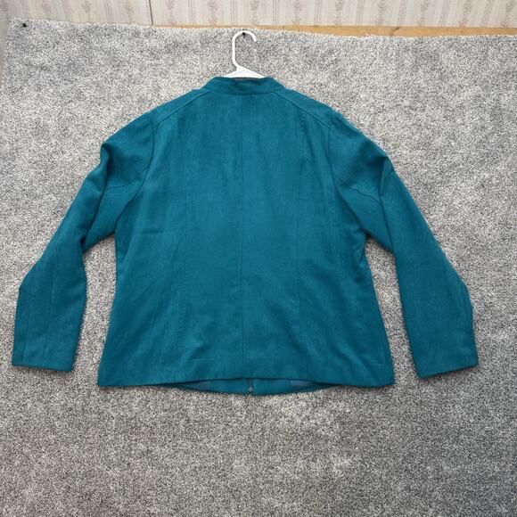 Studio Works Jacket Womens 18 Faux Suede Full Zip Lined Pockets Classic - Picture 13 of 13